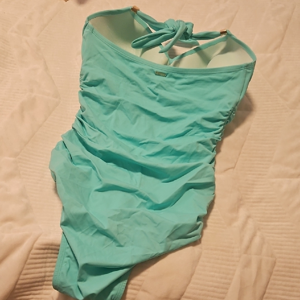 Victoria's Secret Halter One-Piece Swimwear in Aqua - Picture 3 of 4